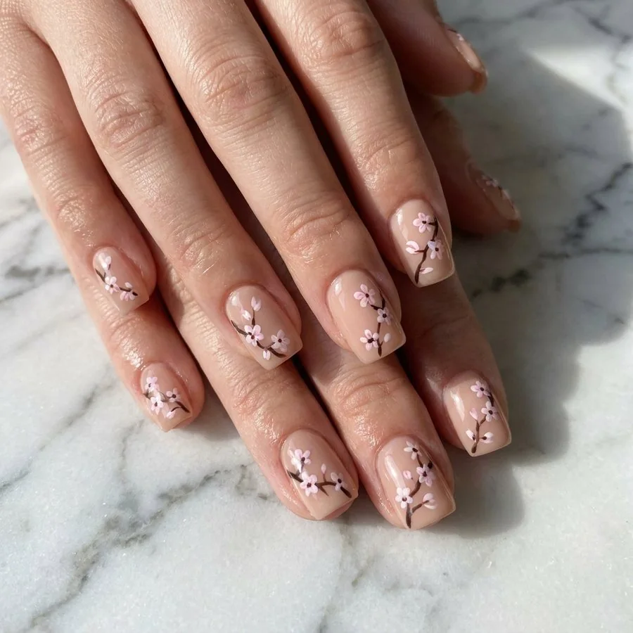 A hand-painted blossom set